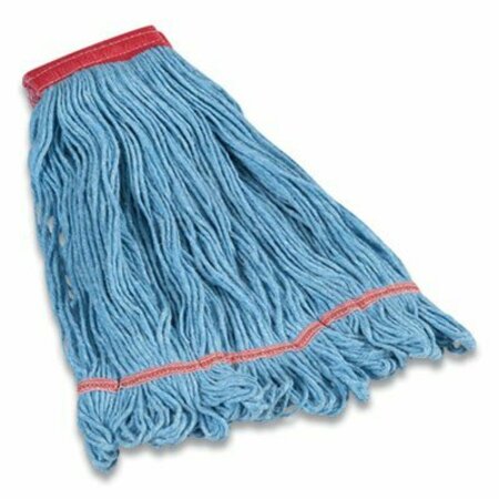 COASTWIDE LOOPED-END WET MOP HEAD, COTTON/RAYON/POLYESTER BLEND, LARGE, 5in HEADBAND, BLUE 24420787